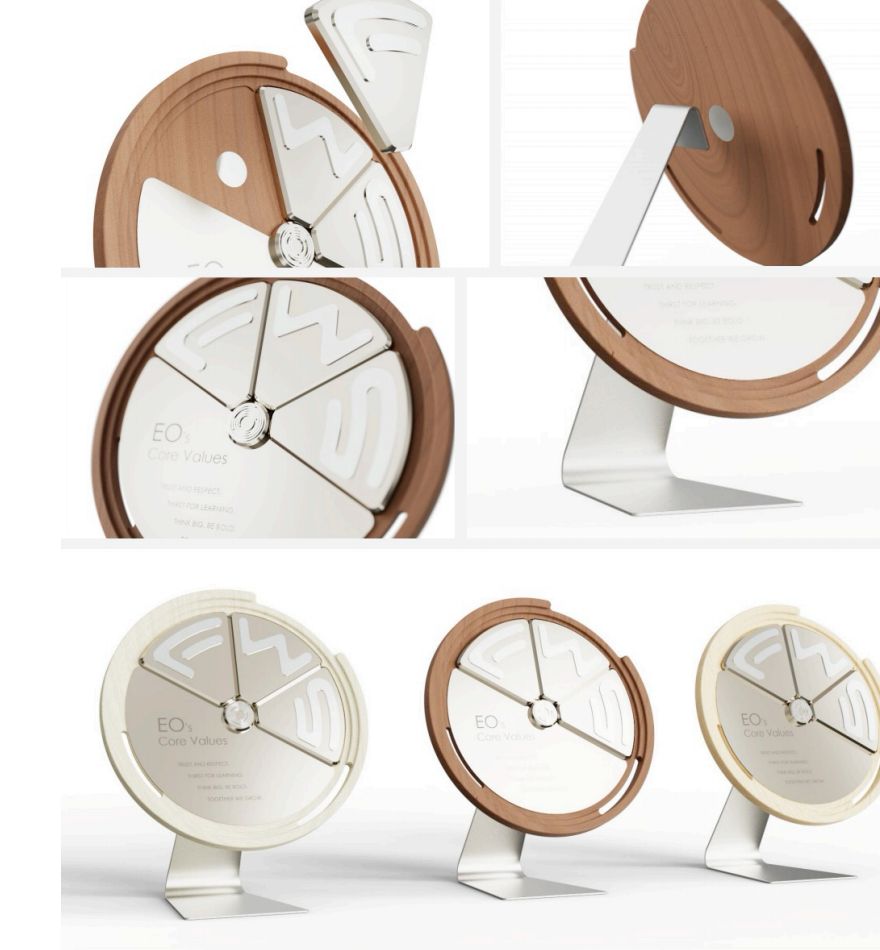 Minimalist desk trophy